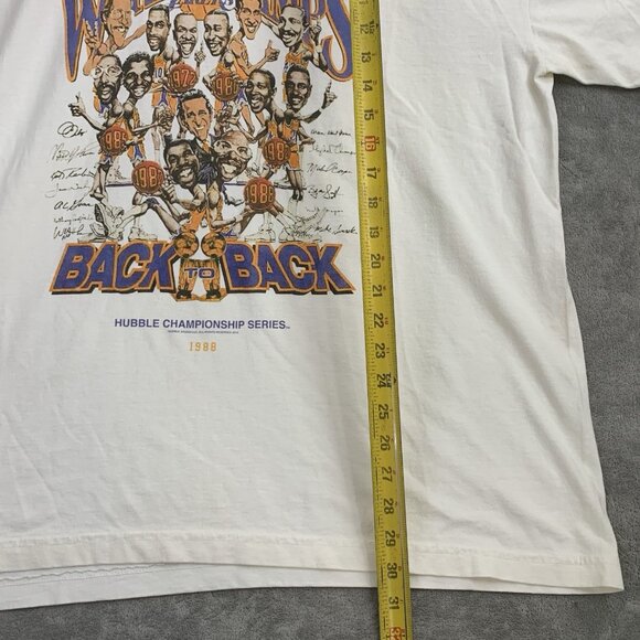 Hubble Studios Shirt Men XL Los Angeles Lakers Back To Back Champions Cream Tee - Picture 2 of 8
